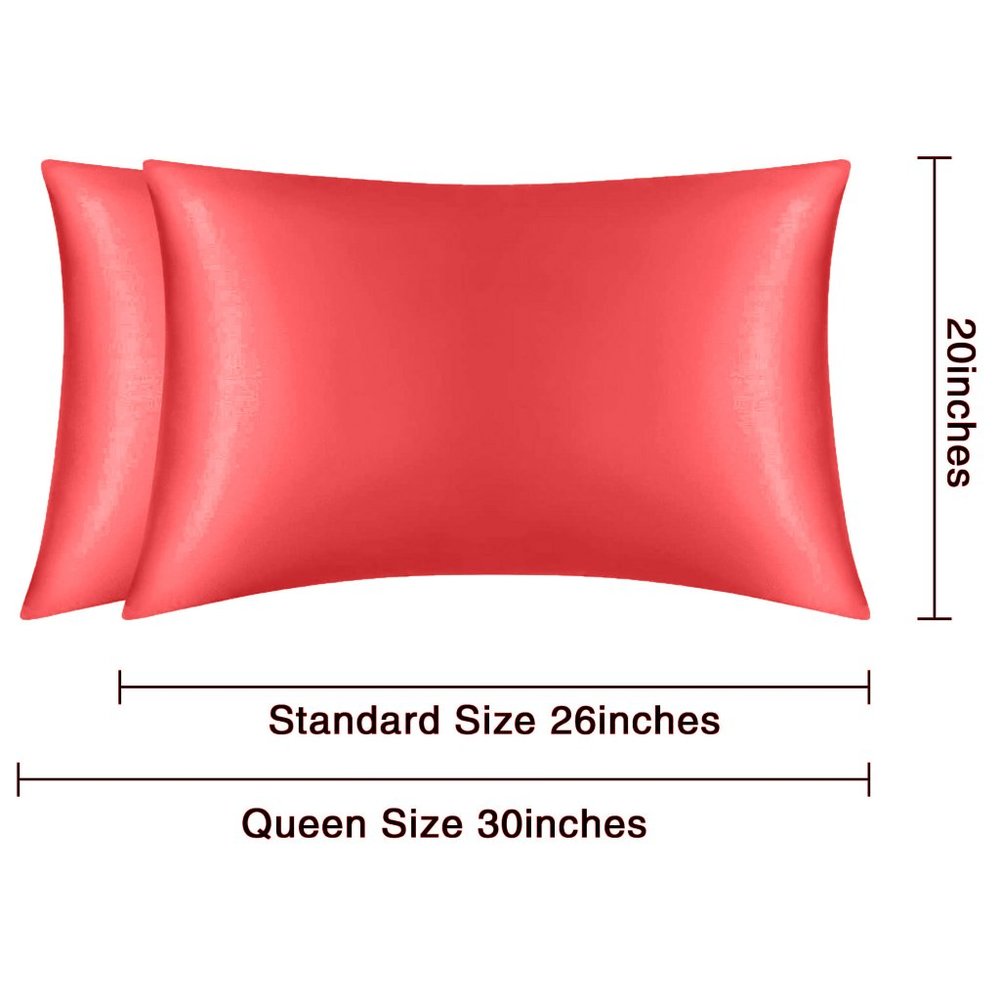 Oussum Satin Pillowcase for Hair and Skin Luxury Bedding Pillowcase Set of 2 - Picture 8 of 11
